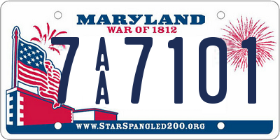 MD license plate 7AA7101