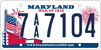 MD license plate 7AA7104