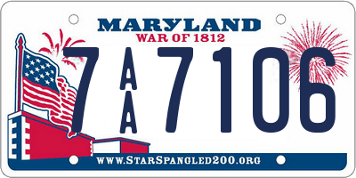 MD license plate 7AA7106