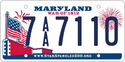 MD license plate 7AA7110