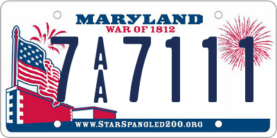 MD license plate 7AA7111