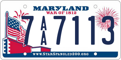 MD license plate 7AA7113