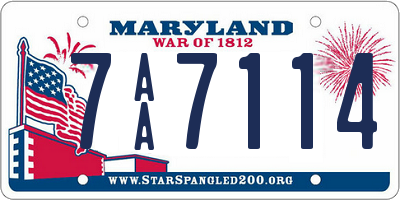 MD license plate 7AA7114