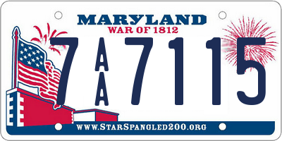 MD license plate 7AA7115