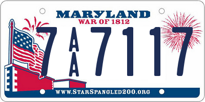 MD license plate 7AA7117