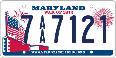 MD license plate 7AA7121