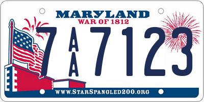 MD license plate 7AA7123