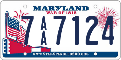 MD license plate 7AA7124