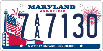MD license plate 7AA7130