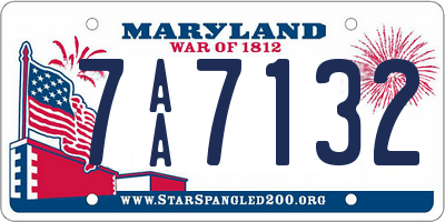 MD license plate 7AA7132