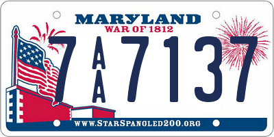MD license plate 7AA7137