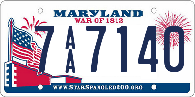 MD license plate 7AA7140