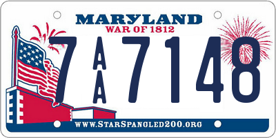 MD license plate 7AA7148