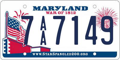 MD license plate 7AA7149