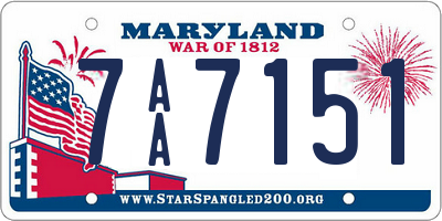 MD license plate 7AA7151