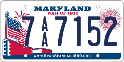 MD license plate 7AA7152