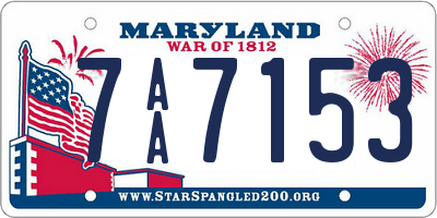 MD license plate 7AA7153