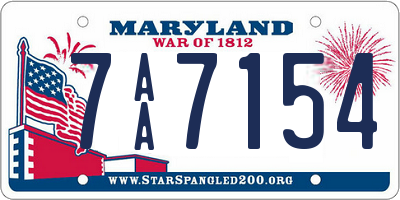 MD license plate 7AA7154