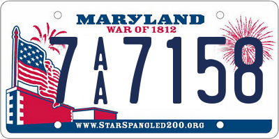 MD license plate 7AA7158