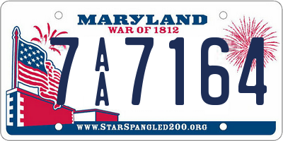 MD license plate 7AA7164