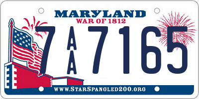 MD license plate 7AA7165