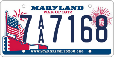 MD license plate 7AA7168