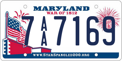 MD license plate 7AA7169