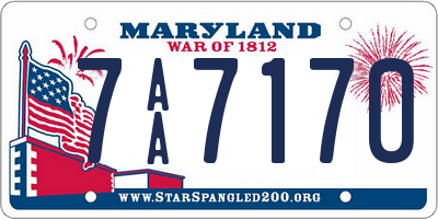 MD license plate 7AA7170