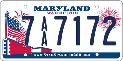 MD license plate 7AA7172