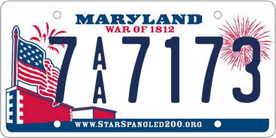MD license plate 7AA7173