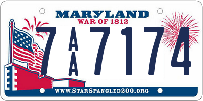 MD license plate 7AA7174