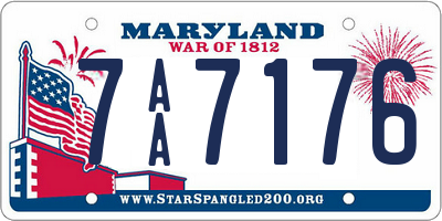 MD license plate 7AA7176