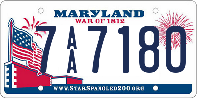 MD license plate 7AA7180