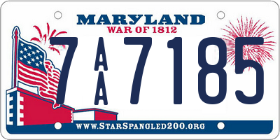 MD license plate 7AA7185