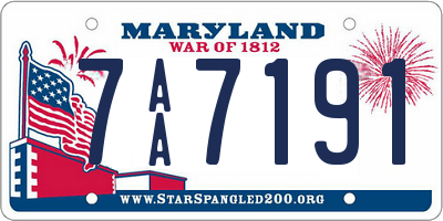 MD license plate 7AA7191