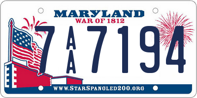 MD license plate 7AA7194