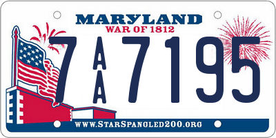 MD license plate 7AA7195