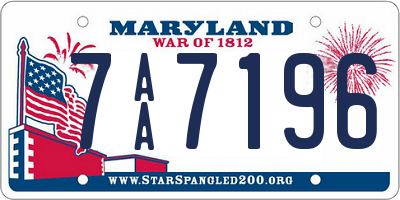 MD license plate 7AA7196
