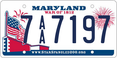 MD license plate 7AA7197