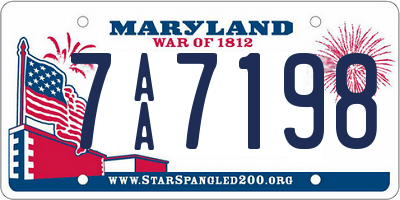 MD license plate 7AA7198
