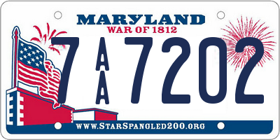 MD license plate 7AA7202