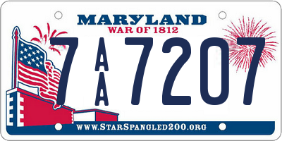 MD license plate 7AA7207