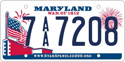 MD license plate 7AA7208