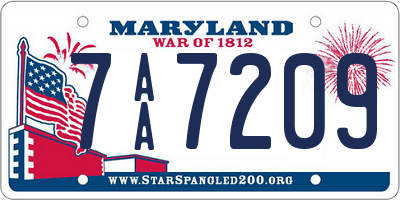 MD license plate 7AA7209