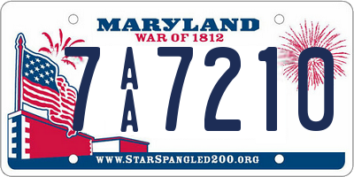 MD license plate 7AA7210