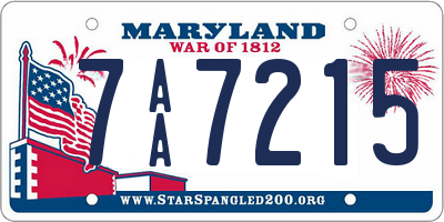 MD license plate 7AA7215