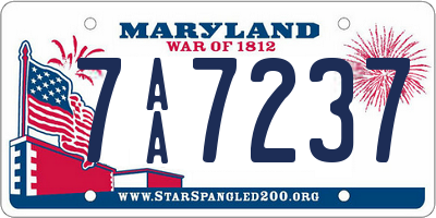 MD license plate 7AA7237