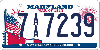 MD license plate 7AA7239