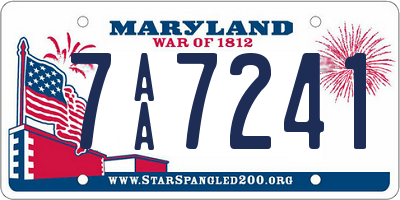 MD license plate 7AA7241