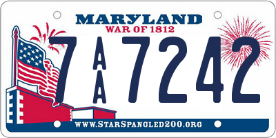 MD license plate 7AA7242